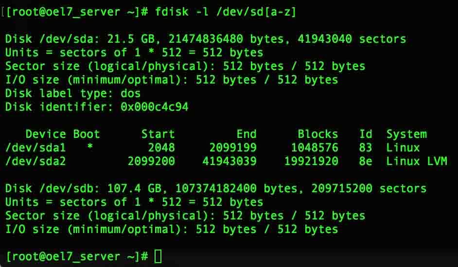 FDISK to partition the disks in Linux