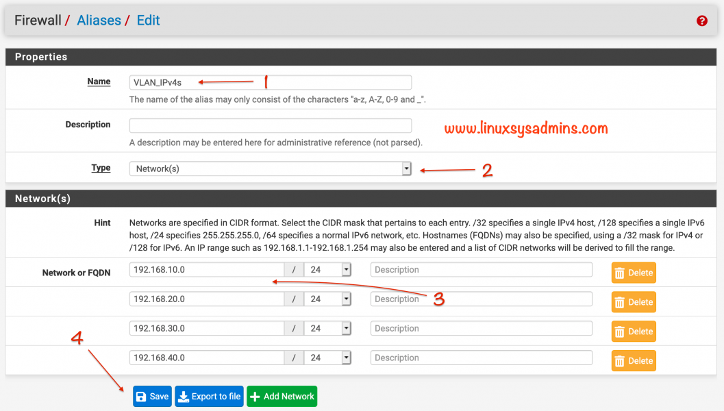 Firewall aliases ip что это